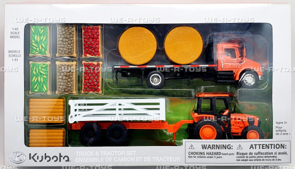 Kubota Farm Playset with M5 Tractor Truck Trailer Model Vehicles 15815