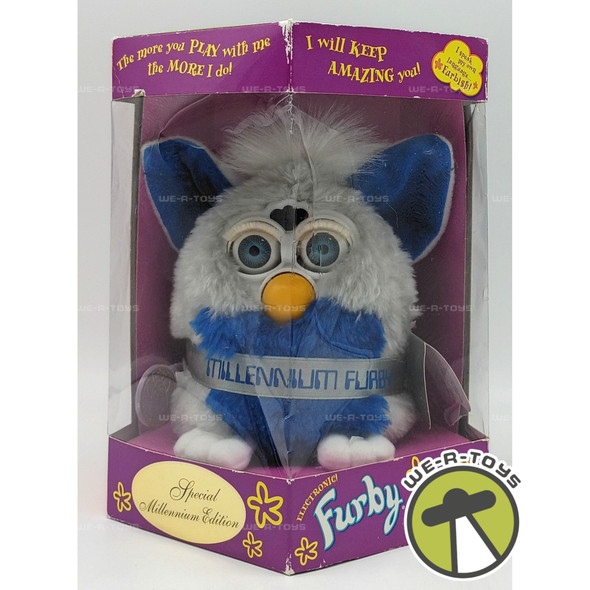 Furby Electronic Toy Gray & Blue 1999 Hasbro #70-894 Special Millennium Edition