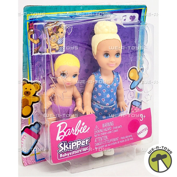Barbie Skipper Babysitters Inc Blonde Blue Eye Baby & Toddler Mini Doll 2-Pack