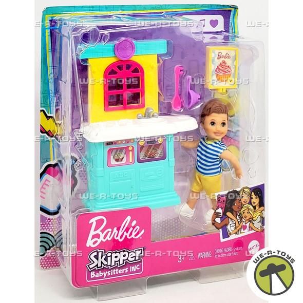 Barbie Skipper Babysitters Inc. Boy Toddler Doll & Kitchen Playset Mattel GRP16