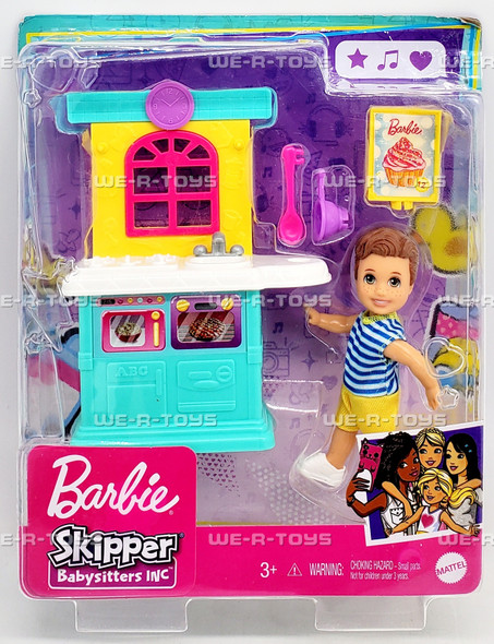 Barbie Skipper Babysitters Inc. Boy Toddler Doll & Kitchen Playset Mattel GRP16