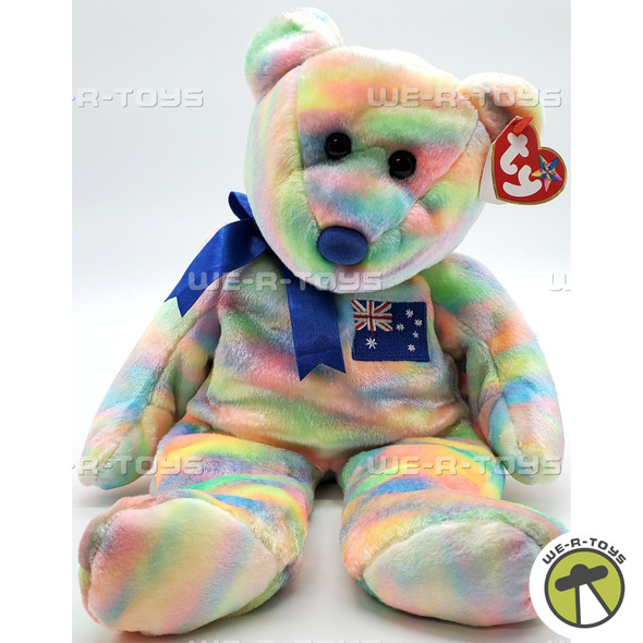 Ty Beanie Buddies Aussiebear the Australian Bear Tie Dye Plush 2003