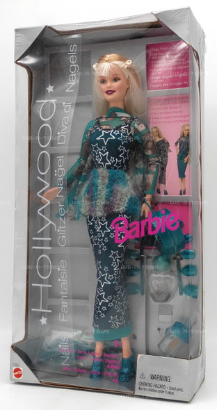Hollywood Nails Barbie Doll Blonde In Green Fashion 1999 Mattel Item#17857