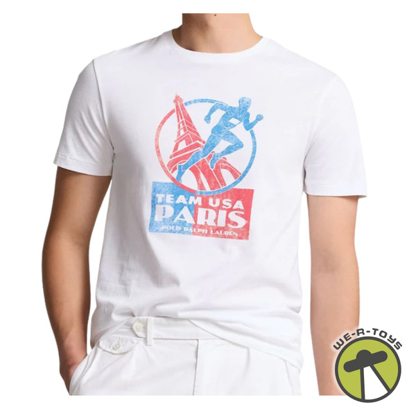 Polo Ralph Lauren Team USA Paralympics Paris White Graphic T Shirt Men's L
