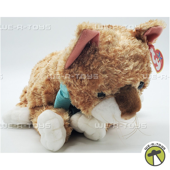 Ty Beanie Buddy Mattie the Cat with Pale Blue Ribbon Plush 2002