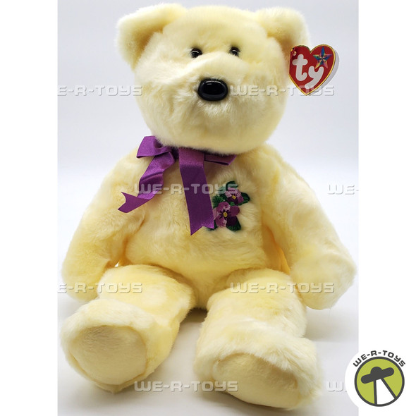 Ty Beanie Buddy Mother the Bear with Purple Ribbon Plush 2004