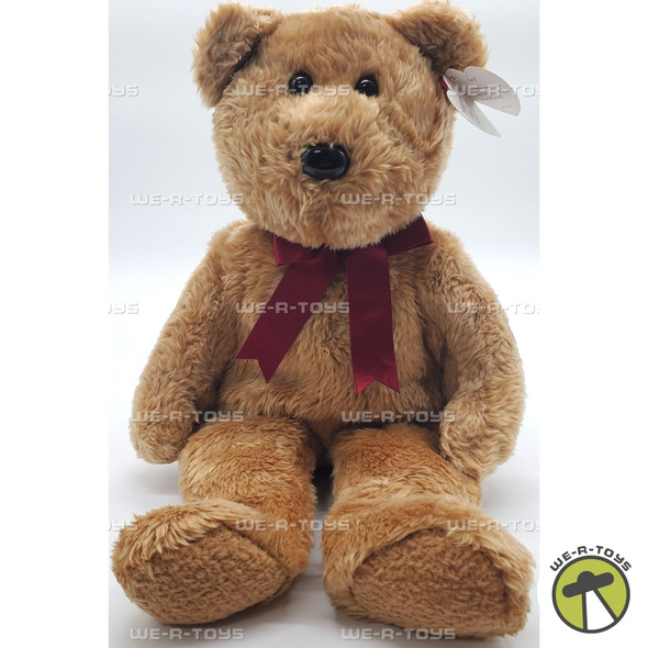 Ty Beanie Buddy Curly the Bear Plush with Red Ribbon 2002