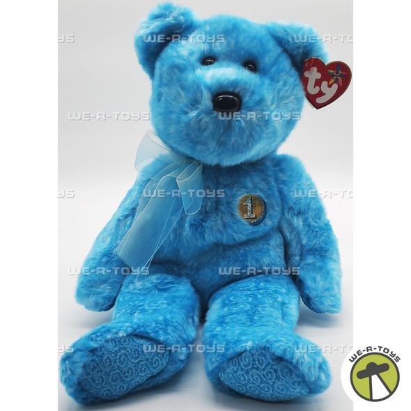 Ty Beanie Buddy Classy the Bear Blue Plush 2002