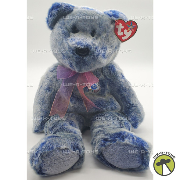 Ty Beanie Buddy Periwinkle the Bear with Purple Ribbon Plush 2001