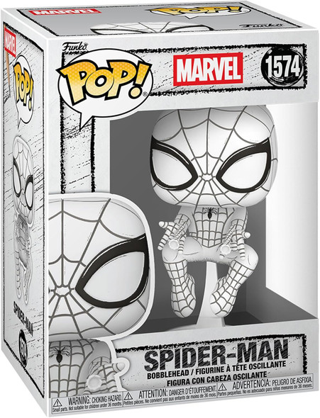 Funko Pop 1574 Marvel Sketched Spider-Man Vinyl Figure
