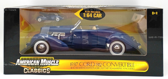 American Muscle Classics 1937 Cord 812 Convertible Blue Diecast Vehicle #32880