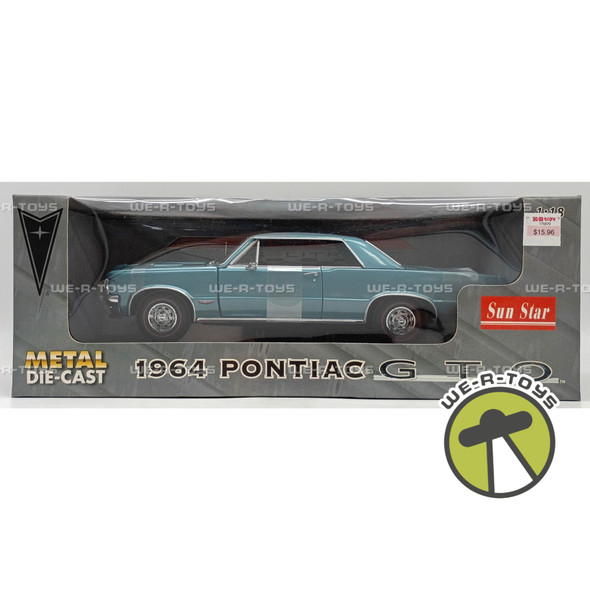 Sun Star 1964 Pontiac GTO 1:18 Scale Blue Metal Die-Cast Vehicle Item No 1822