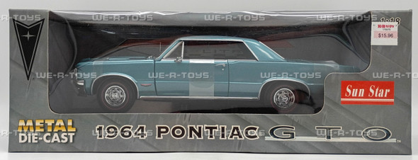 Sun Star 1964 Pontiac GTO 1:18 Scale Blue Metal Die-Cast Vehicle Item No 1822