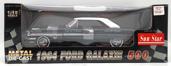 Sun Star 1964 Ford Galaxie 1:18 Scale Black Metal Die-Cast Vehicle Item No 1442