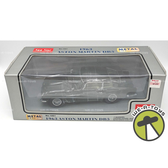 Sun Star 1963 Aston Martin DB5 1:18 Scale Black Metal Die-Cast Vehicle #1001