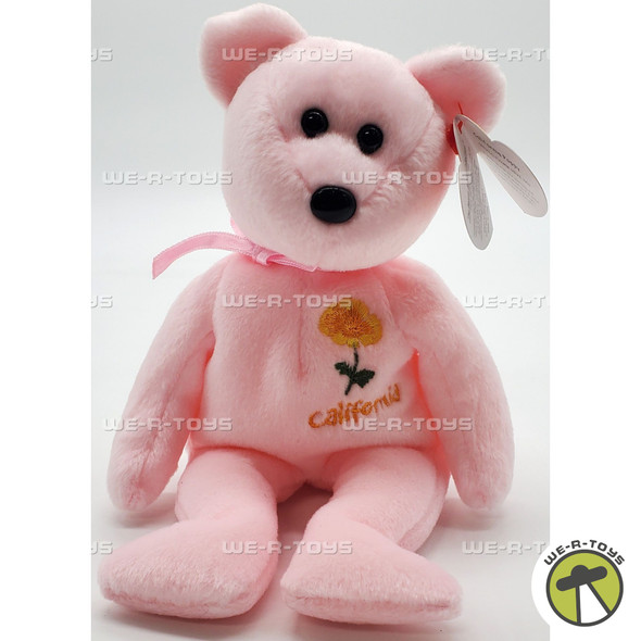 Ty Beanie Baby California Poppy the Bear Pink Plush 2005
