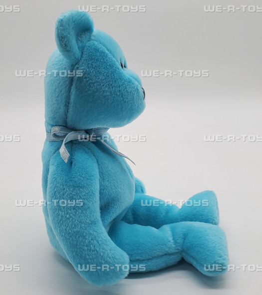 Ty Beanie Baby Minnesota Lady's Slipper the Bear Bright Blue Plush