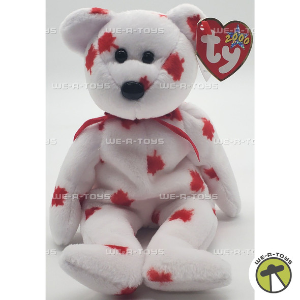 Ty Beanie Baby Chinook the Bear Red and White Canadian Plush 2002