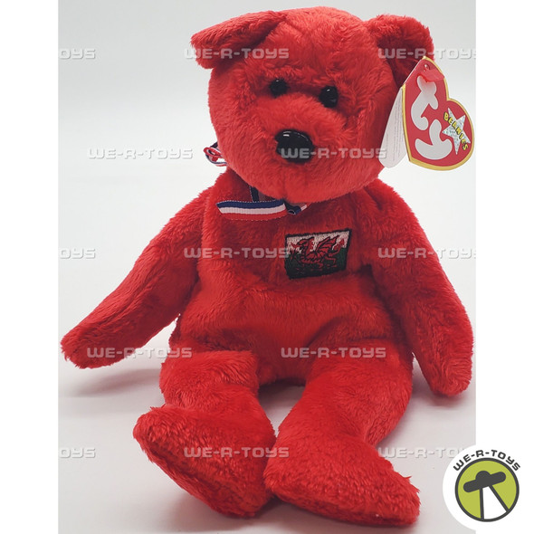 Ty Beanie Baby Wales the Bear Red Plush 2001