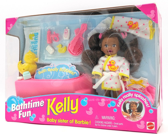 Bathtime Fun Kelly Barbie Doll African American Doll/Play Set 1995 Mattel 14553