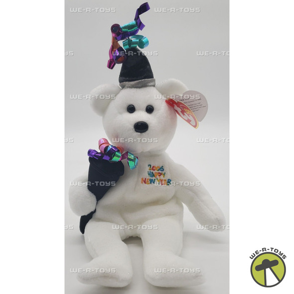 Ty Beanie Baby 2006 New Year the Bear with Party Hat Plush