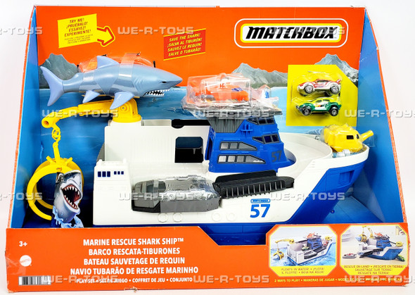 Matchbox Marine Rescue Shark Ship Playset 2023 Mattel FXV86