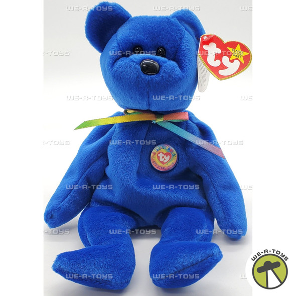 Ty Beanie Baby Clubby the Bear Dark Blue Plush 1998