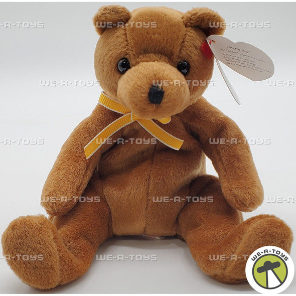 Ty Beanie Baby Sherwood the Bear with Yellow Ribbon Plush 2003