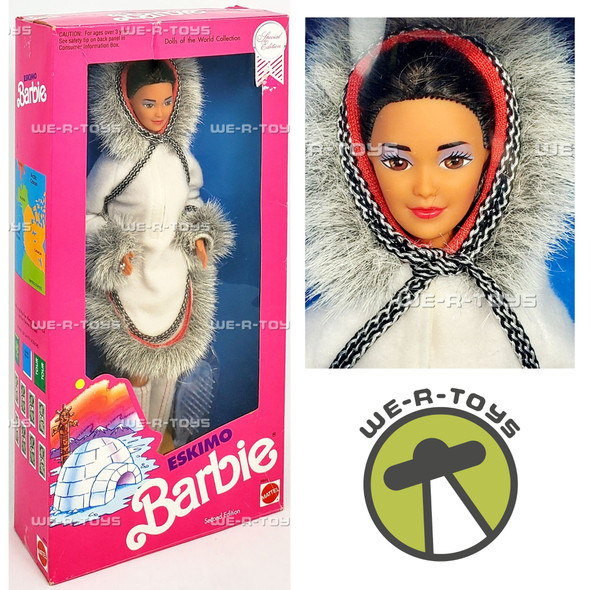 Eskimo Barbie Doll Dolls of the World Collection Second Edition 1990 Mattel 9844