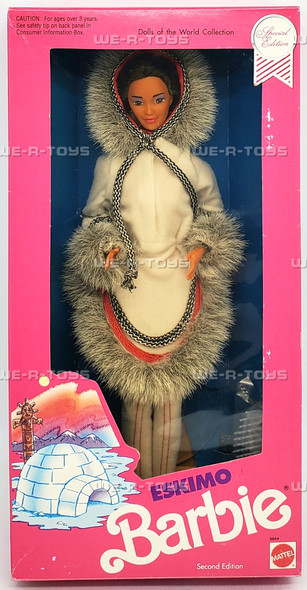 Eskimo Barbie Doll Dolls of the World Collection Second Edition 1990 Mattel 9844