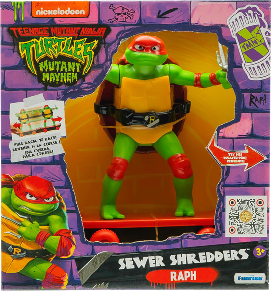Teenage Mutant Ninja Turtles Sewer Shredder Raphael with Pullback Skateboard