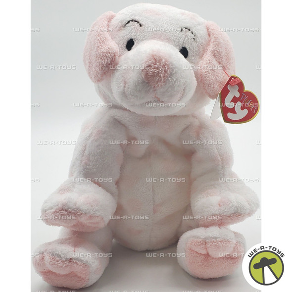 Ty Pluffies Lovesy the Puppy Dog Pink and White Plush