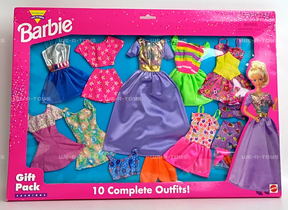 Barbie Gift Pack Fashions 10 Complete Outfits Fashion Set 68210-92 Mattel 1996