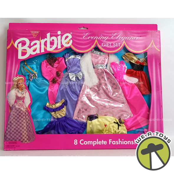 Barbie Evening Elegance Fashion Gift Set 8 Complete Dress Fashions Mattel 1995