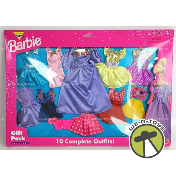 Barbie 10 Complete Fashions Gift Pack Dress and Skirt Fashions Mattel 1996
