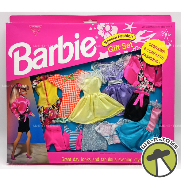 Barbie Special Fashion Gift Set 8 Complete Dress Fashions Mattel 1994 #677B
