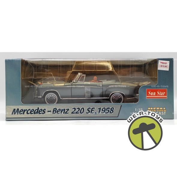 Sun Star Mercedes Benz 220 SE 1958 Silver 1:18 Metal Die-Cast Vehicle Item 3552