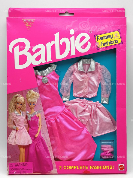 Barbie Fantasy Fashions Two Complete Fashions In Pink & Shoes1994 Mattel #68205