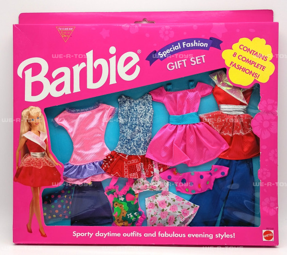 Barbie Special Fashion Gift Set 8 Complete Fashions Sporty & Evening 1995 Mattel