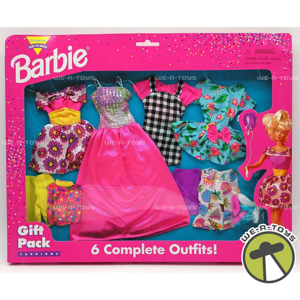 Barbie Set of Six Complete Fashion Outfits Gift Pack 1996 Mattel