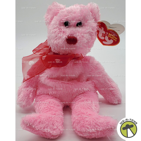 Ty Beanie Baby My Sweet the Valentine's Day Bear with Red Nose Plush 2007