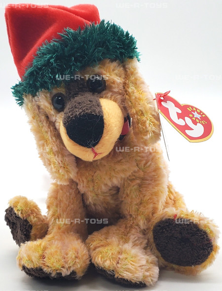 Ty Beanie Baby Jinglepup the Dog with Santa Hat Plush US Version 2001
