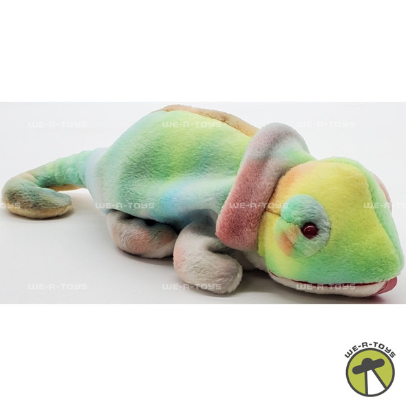 Ty Beanie Baby Rainbow the Chameleon with Tongue Tie Dye Plush 1998