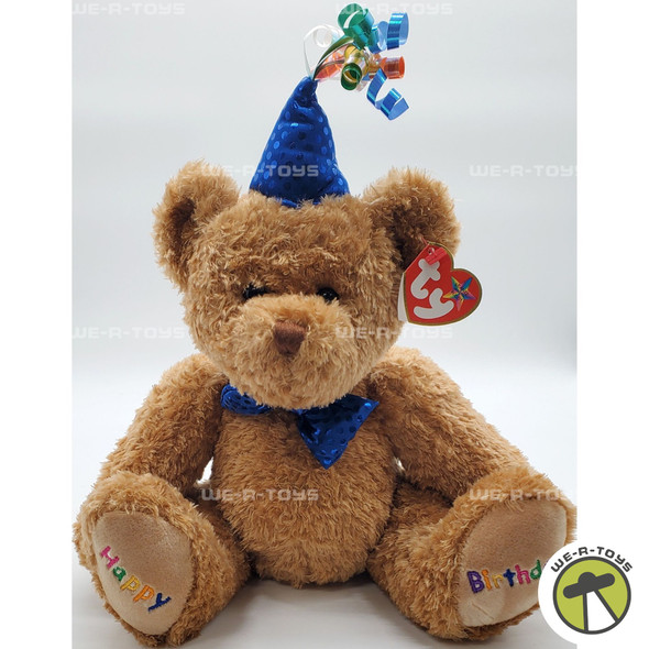 Ty Beanie Buddy Happy Birthday the Bear with Green Party Hat Plush 2006