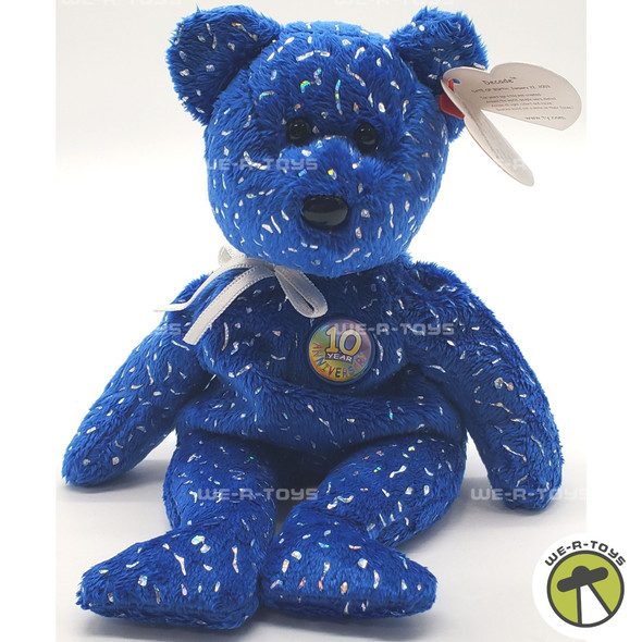Ty Beanie Baby Decade the Bear Dark Blue Plush 2003