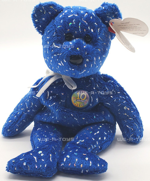 Ty Beanie Baby Decade the Bear Dark Blue Plush 2003