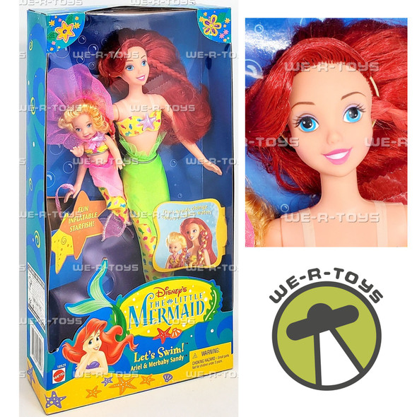 Disney's The Little Mermaid Let's Swim! Ariel and Merbaby Sandy Dolls Mattel