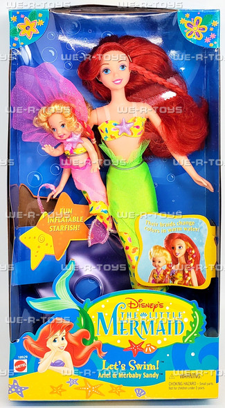 Disney's The Little Mermaid Let's Swim! Ariel and Merbaby Sandy Dolls Mattel