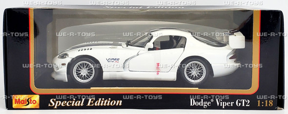 Dodge Viper GT2 Die Cast Car White with Blue Stripes Maisto 31845