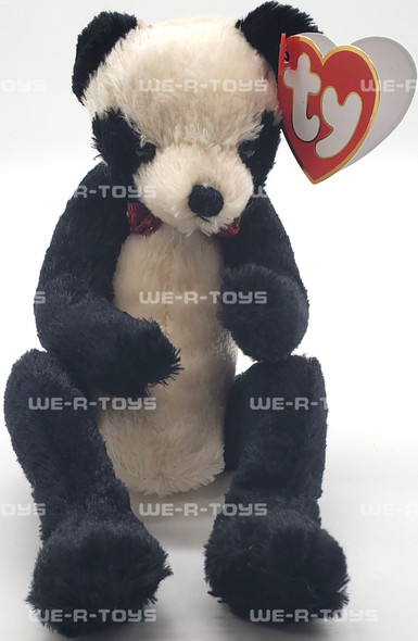 Ty Attic Treasures Easton the Panda Bear with Bowtie Poseable and Jointed Plush